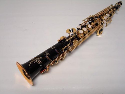 Professional Black Gold Soprano Straight Saxophone New