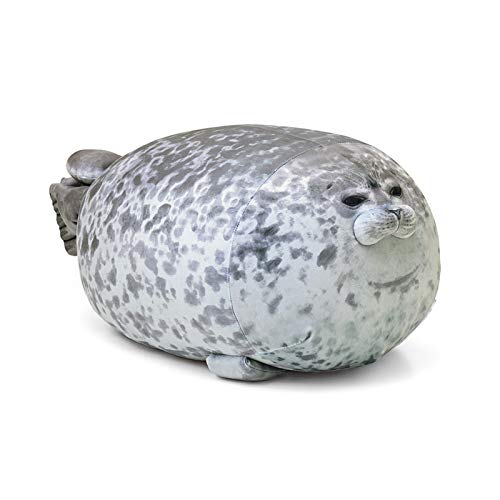 Rainlin Chubby Blob Seal Stuffed Cotton Plush Animal Toy Cute Ocean (A-Gray, Large(23.6 in))