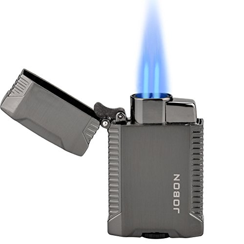 TOPKAY Torch Lighter, Butane Lighter, Windproof Double Jet Flame Torch Lighter, Refillable Gas Lighter, Cool Pocket Lighter (Double Torch)
