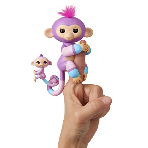 WowWee Fingerlings Baby Monkey & Mini BFFs - Violet & Hope (Mauve-Blue)