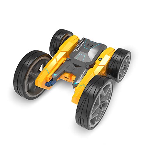 Toy Cars for Boy Girl 5-12 Years Old Remote Control Car Stunk Car Rollover 360°Double Sided Rotating Vehicles Birthday Xmas Gift for Kids Yellow