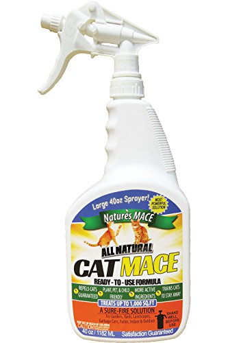 Nature's Mace Cat Mace 40oz Spray/Covers 1,000 Sq. Ft. / Cat Repellent and Deterrent/Keep Cats Out of Your Lawn and Garden/Safe to use Around Children & Plants