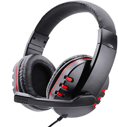 Poulep Gaming Headset for PS3, Wired USB Port Stereo Micphone Headphone Earphone for Playstation 3 PC Game Steam