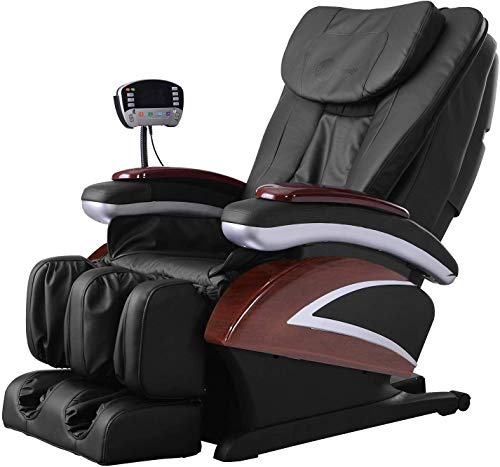 Full Body Electric Shiatsu Massage Chair Recliner with Built-in Heat Therapy Air Massage System Stretch Vibrating for Home Office Living Room PS4,Black