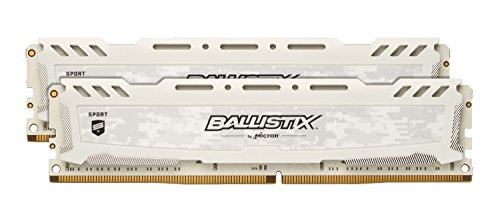 Crucial Ballistix Sport LT 2666 MHz DDR4 DRAM Desktop Gaming Memory Kit 16GB (8GBx2) CL16 BLS2K8G4D26BFSCK (White)