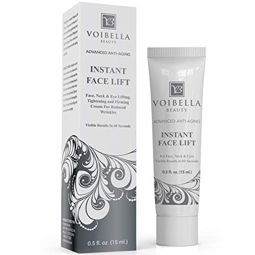 Instant Face Lift Cream - Best Eye, Neck & Face Tightening, Lifting & Firming Serum To Smooth Appearance of Loose Sagging Skin, Puffiness, Fine Lines & Wrinkles Within 1 Minute (Peptides & Stem Cells)