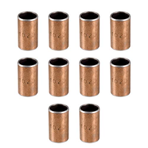 uxcell Sleeve Bearing 10mm Bore x 12mm OD x 20mm Length Plain Bearings Wrapped Oilless Bushings Pack of 10