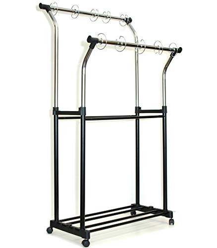 Carson Dellosa Education Double Pocket Chart Mobile Stand Deluxe Hanging Accessory, Black/Chrome (158004)