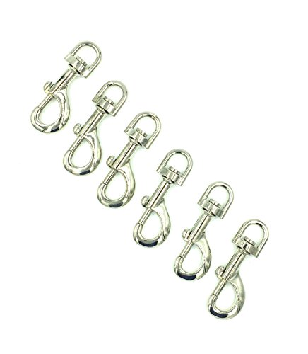 BRUFER 209353-2 Swivel Eye Snap Hook Bolt Snap 3-inch by 1/2-inch Nickel Plated - (6 Pieces) Bulk Pack