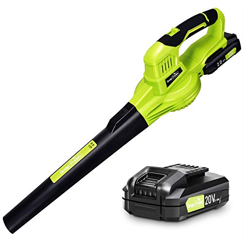 Cordless Leaf Blower - Electric Leaf Blower battery-powered, 20V Lithium Leaf Blower Cordless with Battery & Charger, Powerful Cordless Blower Lightweight for Sweeping Snow (Battery&Charger Included)