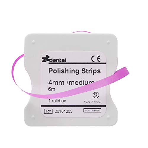 Dental Polishing Strip Teeth Abrasive Finishing Strips Sanding Grinding Deep Teeth Cleaning Tool Dental Care 4mm x 6M 1Roll (Pink)