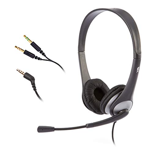Cyber Acoustics Stereo Headset, headphone with microphone, great for K12 School Classroom and Education (AC-204), Gold