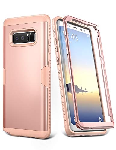 YOUMAKER Galaxy Note 8 Case, Rose Gold Full Body Heavy Duty Protection Shockproof Slim Fit Case Cover for Samsung Galaxy Note 8 (2017 Release) Without Built-in Screen Protector (Rose Gold/Pink)