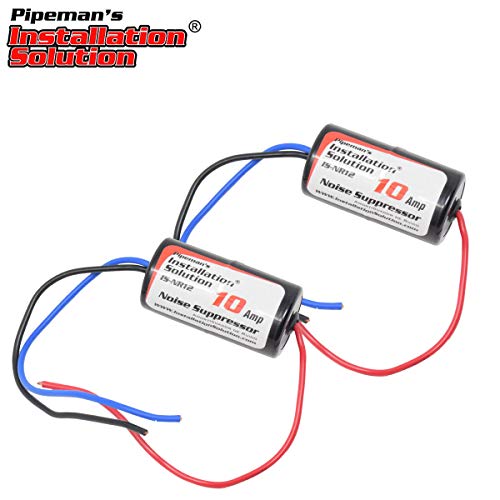 Pipeman's Installation Solution 10 Amp Inline Power Noise Suppressor Filter - (2-Pack) Eliminator Isolator Universal 12-Volt Car Audio Radio Ground Loop