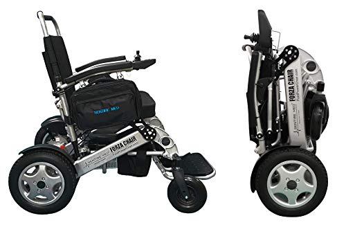 Sentire Med Forza FCX Deluxe Fold Foldable Power Compact Mobility Aid Wheel Chair, Lightweight Folding Carry Electric Wheelchair, Motorized Wheelchair, Powerful Dual Motor Wheelchair