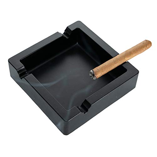 Harbor Creek Unbreakable Silicone Ashtray, Cigar Outdoor Ashtray for Patio, Large Cigar Ashtray fits Cigars and Cigarettes (Black)