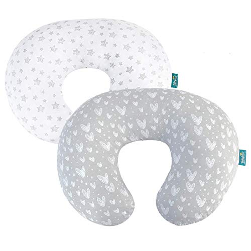 Nursing Pillow Cover Boys and Girls, Stretchy 100% Jersey Cotton Soft Breastfeeding Pillow Slipcover and Infant Nursing Pillow Case for Moms/Baby