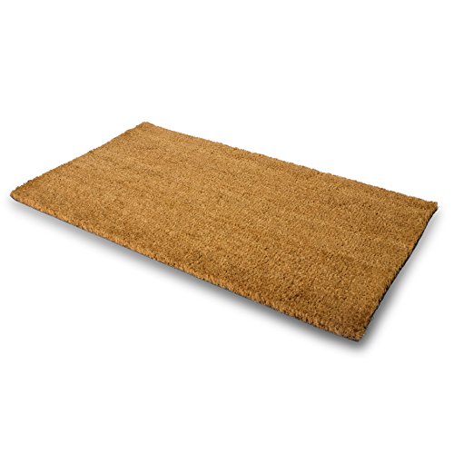 PLUS Haven Pure Coco Coir Doormat with Heavy-Duty PVC Backing - Natural - Size: 17-Inches x 30-Inches - Pile Height: 0.6-Inches - Perfect Color/Sizing for Outdoor/Indoor uses.