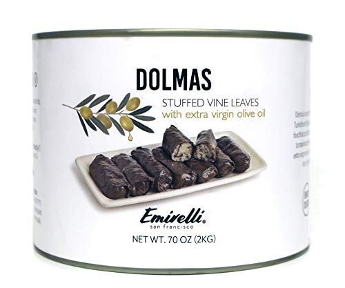 Emirelli Dolmas Stuffed Grape Leaves with Rice, Mediterranean Herbs in Extra Virgin Olive Oil – Super Tasty Ready to Eat Vegan Rolls - Traditional Turkish Recipe – Dolmades Can