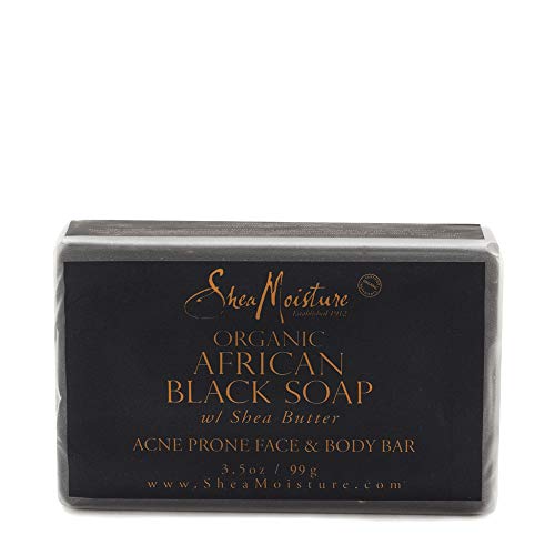 SheaMoisture Face & Body Bar for Oily, Blemish-Prone Skin African Black Soap to Clarify Skin 3.5 oz