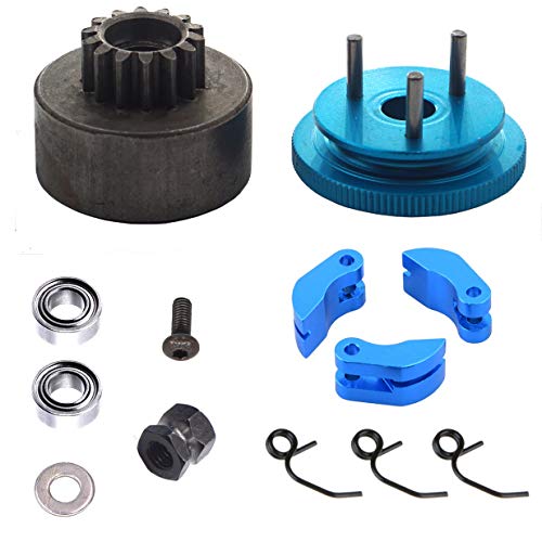 ShareGoo RC 14T Clutch Bell Shoes Bearings Gear Flywheel Assembly Kit Springs Cone Engine Nut for HPI HSP Traxxas Axial Himoto 1/8 RC 21-28cxp Nitro Engine Car