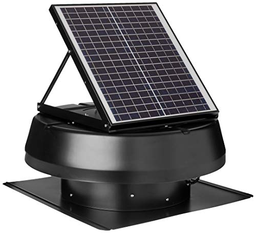 iLIVING HYBRID Ready Smart Exhaust Solar Roof Attic Exhaust Fan, 14', Black