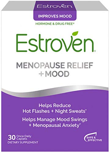 Estroven Menopause Relief + Mood Once-Daily Supplement - Helps Reduce Hot Flashes & Night Sweats - Helps Manage Mood Swings & Menopausal Anxiety - 30 Caplets