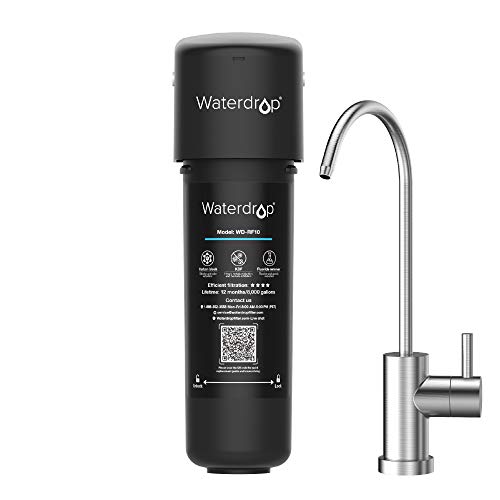 Waterdrop 10UB Under Sink Water Filter System, 8K High Capacity Drinking Water Filtration System, with Dedicated Brushed Nickel Faucet, Removes 99% Chlorine and Reduce Lead, Bad Taste & Odor, USA Tech