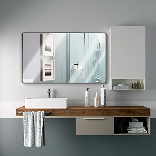 KnLnny Ware 36 x 24 Inch Wall Mirror for Bathroom,Bathroom Vanity Mirror Wall Mounted Large Decorative Wall Mirrors for Living Room,Bedroom Rectangle Mirror Horizontal Installation