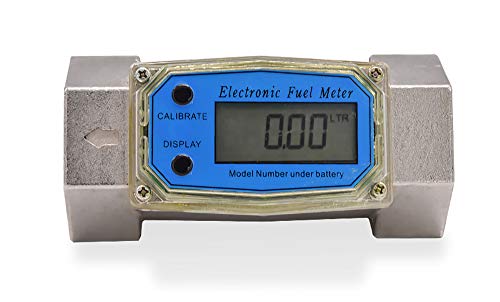 CGOLDENWALL Electronic Digital Flowmeter Liquid Water Turbine Flow Meter Diesel Fuel Oil Flowmeter 1.5 Inches 10-100gpm 38-380L/Min