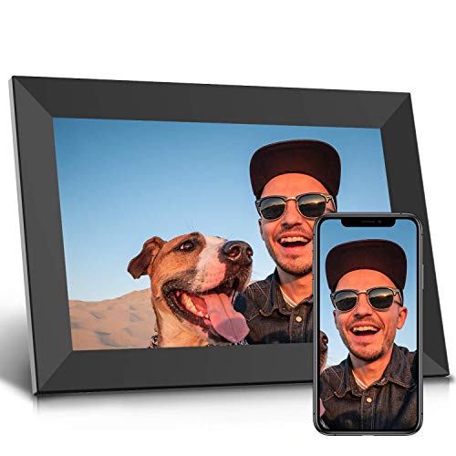 Jeemak Digital Picture Frame 10.1 inch WiFi Photo Frame with HD IPS Touch Screen Portrait or Landscape Stand Auto-Rotate Share Photos and Videos via App at Anytime and Anywhere