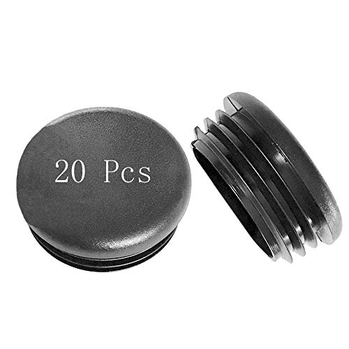 Round Plastic Plug, 1 Inch 20Pcs Pipe Tubing End Cap Durable Chair Glide Round Pipe End Cap Cover for Table Chair Furniture Legs, Black