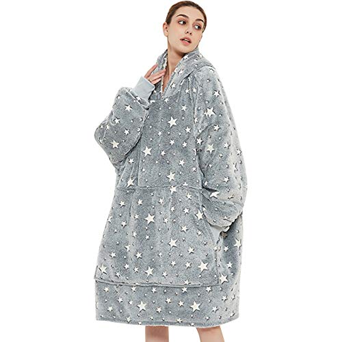 Venustas Wearable Blanket Hoodie, Oversized Sherpa Blanket Hoodie Sweatshirt are Unisex,Cozy Warm Soft, One Size Fits All