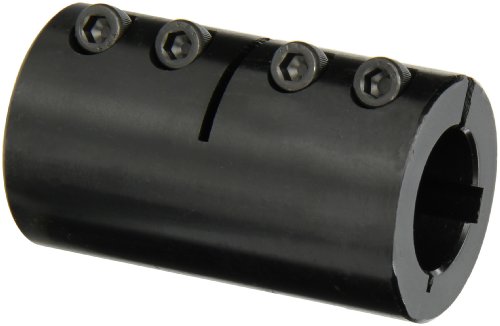 Climax Part ISCC-100-100-KW Mild Steel, Black Oxide Plating Clamping Coupling, 1 inch X 1 inch bore, 1 3/4 inch OD, 3 inch Length, 1/4-28 x 5/8 Clamp Screw