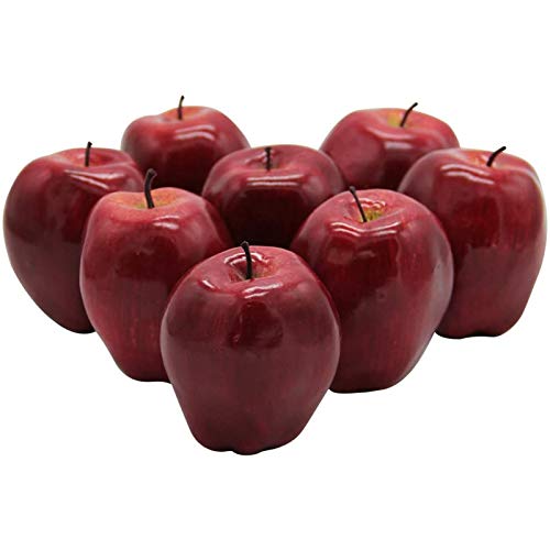 YOFIT Artificial Apple Fake Fruit for Home Kitchen Decoration,8 Pack