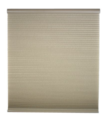 DEZ Furnishings QCLN710480 Cordless Light Filtering Cellular Shade, 71W x 48H Inches, Linen