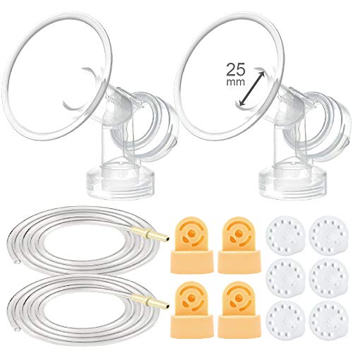 Breast Pump Kit for Medela Pump in Style Advanced Breastpump. Includes 2 Tubing, 2 Breastshields (25 mm, Medium), 4 Valves, 6 Membranes; Replacement Kit for Medela Pump Parts, Made by Maymom
