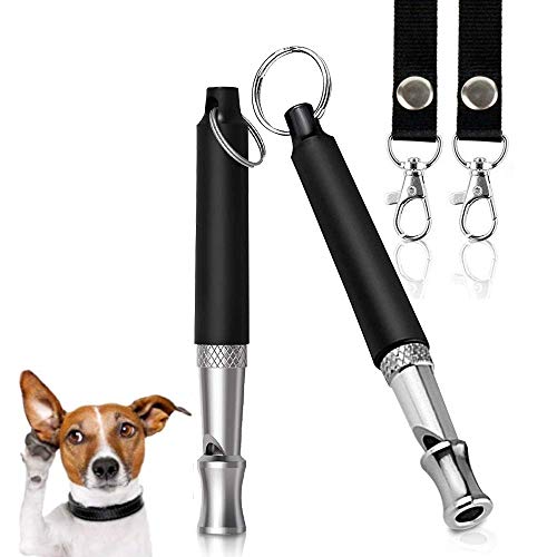 FANZ Dog Whistles, 2PCS Ultrasonic Whistles with Adjustable Pitch Silent Whistles for Dog Training