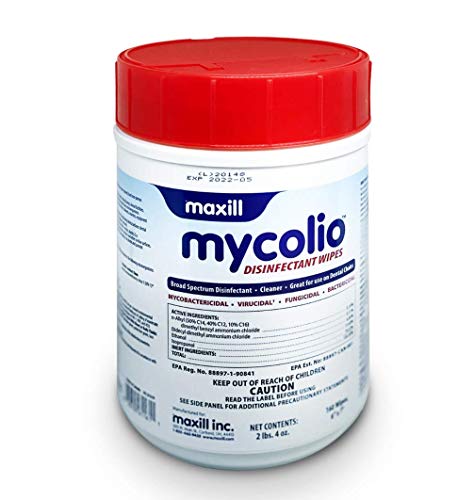 Mycolio Hospital Grade Disinfectant Wipes 160 Wipes - 6' x 7” - Disinfecting Antibacterial Sanitizing Cleaning Wipes