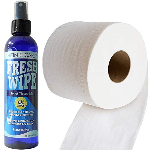 Fresh Wipe Toilet Tissue Spray- Instantly Turn Your Toilet Paper into a Wipe. Don't Clog Toilets. Use Less Toilet Paper! 1400 Sprays per Bottle. (Two - 8oz)