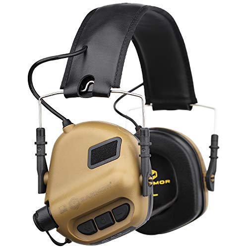 OPSMEN M31 Sound Amplification Gun Shooting Noise Canceling Hearing Sport Protection Electronic Earmuff Brown