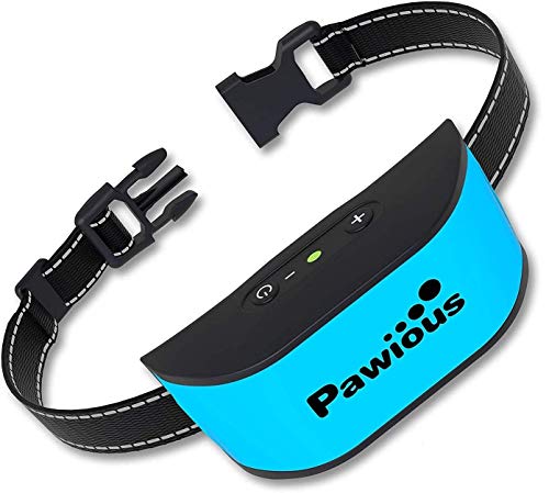 Pawious Bark Collar for Dogs - Humane No Shock, Rechargeable Anti Barking Collar, No Harmful Prongs, Sound and Vibration, 7 Sensitivity Levels - for Small and Medium Dogs