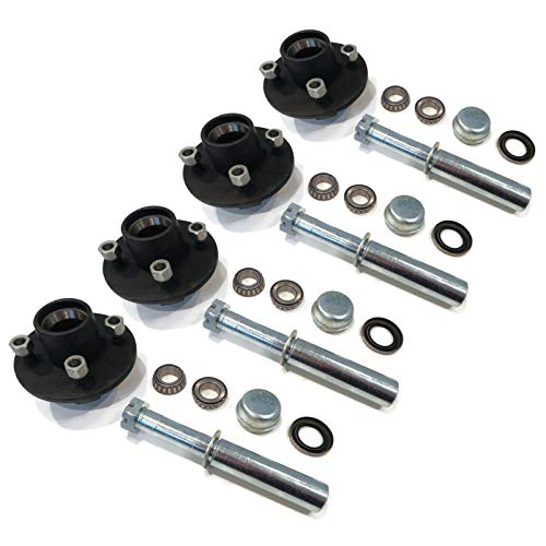 The ROP Shop (Pack of 4) Trailer Axle Kits with 4 on 4' Bolt Idler Hub & 1' Round BT8 Spindle