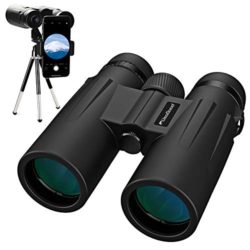 Usogood 12X50 Binoculars for Adults with Tripod, Waterproof Compact Binoculars for Bird Watching, Hiking, Traveling, Hunting and Sports Events, Smart Phone Adaptor for Photography