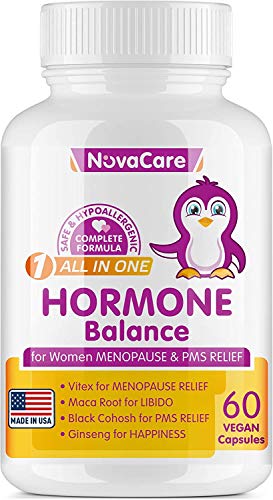 Menopause Relief Supplement - Hormone Balance for Women - Black Cohosh for PMS Relief - Menopause Weight Loss Supplement - Reduce Menopause Symptoms Hot Flashes, Mood Swings,Night Sweats - 60 Capsules
