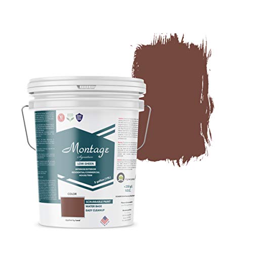 Montage Signature Interior/Exterior Eco-Friendly Paint, Brick Red - Low Sheen, 5 Gallon