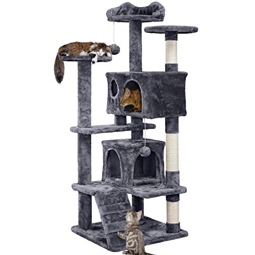 YAHEETECH 54.5in Cat Tree Tower Condo Furniture Scratch Post for Kittens Pet House Play