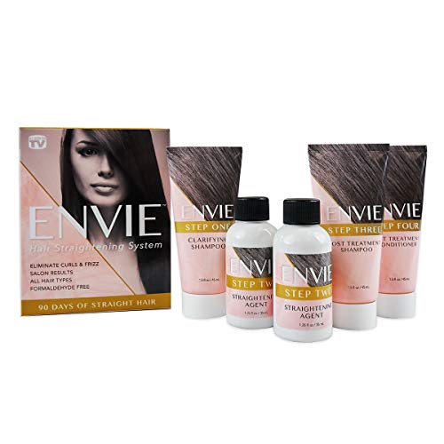 ENVIE Hair Straightening System – Single Application Hair Keratin Treatment – Straightening Hair Treatment for 90 Days of Straight, Frizz-Free Hair – Keratin Complex Smoothing Treatment