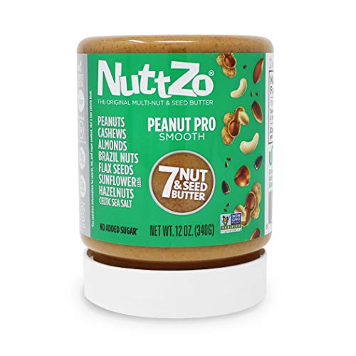 NuttZo Peanut Pro Nut Butter, Smooth, Natural, Seven Nuts & Seeds, 12 Ounce