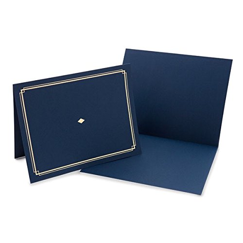 Gartner Studios Certificate Holder, Blue with Gold Foil Detail, Fits 8.5” x 11” Documents, 6 Count